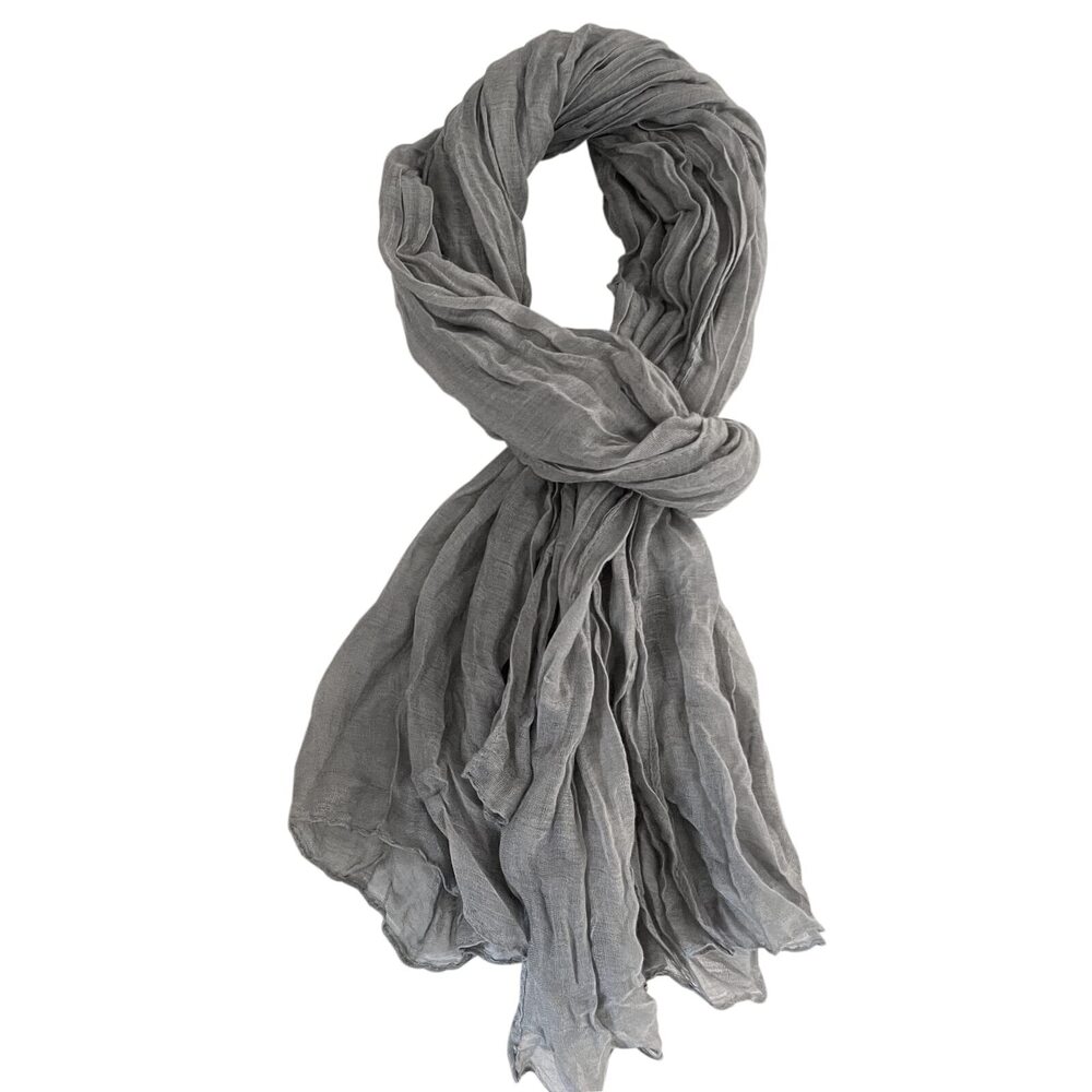 3329 Summer Cotton Blend Crinkle Vintage Soft Scarf Fashion Solid Color